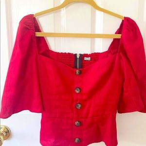 Reformation Linen Augusta Top